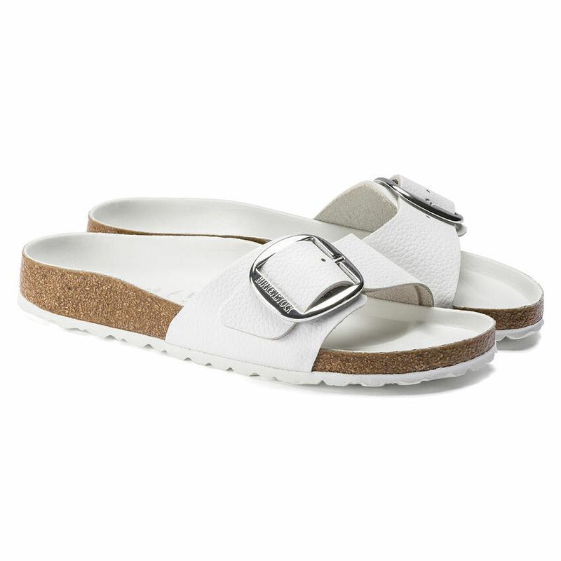 Birkenstock Big Přezkou Læder Madrid Dame Hvide | DK 416DFM